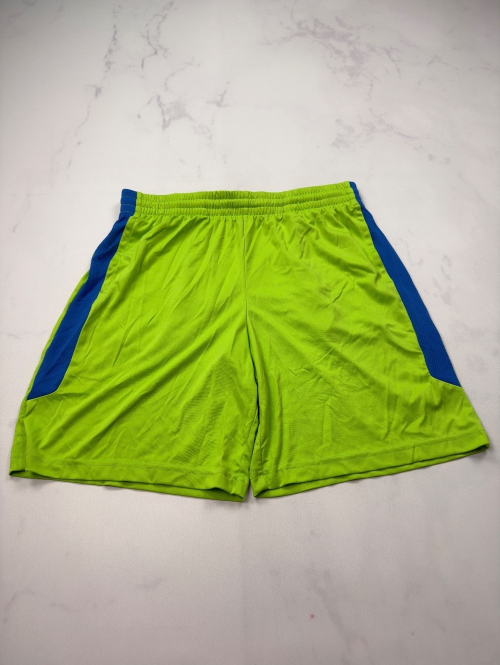 Tek Gear Athletic Shorts Green Blue 2000s Sporty - Boys XL Husky